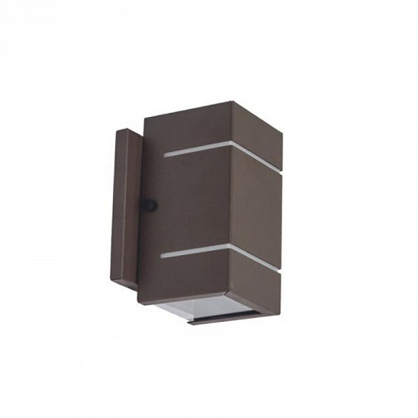 Arandela de Parede Verona Retangular externo 15x9x12cm Alumínio e Vidro Café.
