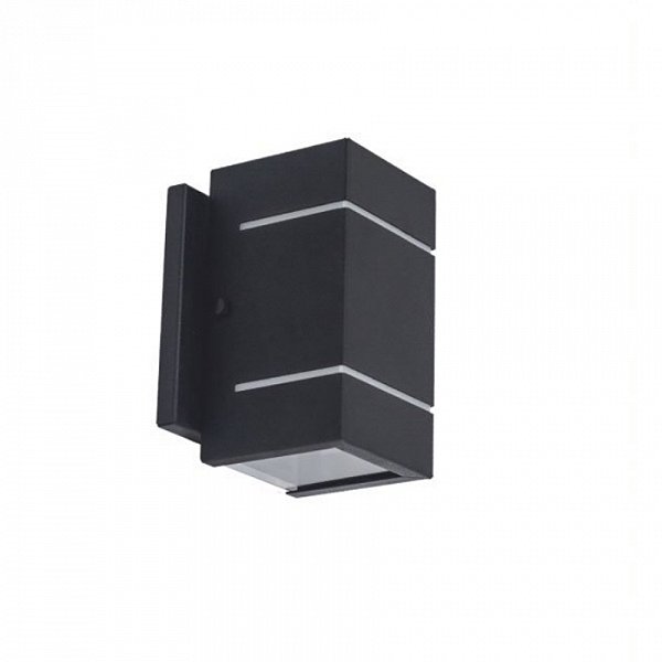 Arandela de Parede Verona Retangular externo 15x9x12cm Alumínio e Vidro Preto.