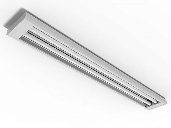 Luminária de sobrepor alto rendimento para 2 lâmpadas 9/10W 60cm.