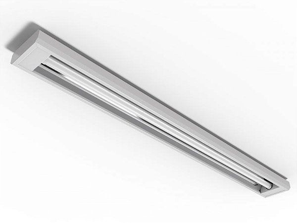 Luminária de sobrepor alto rendimento para 1 lâmpada 18/20W 120cm.