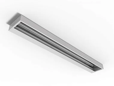 Luminária de sobrepor assimétrica em alto rendimento para 1 lâmpada 18/20W 120cm.
