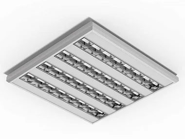 Luminária de sobrepor alto rendimento com aletas parabólicas duplas para 4 lâmpadas T5 28/54W 120cm.