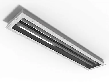 Luminária de embutir alto rendimento fechada com difusor para 2 lâmpadas 9/10W 60cm.