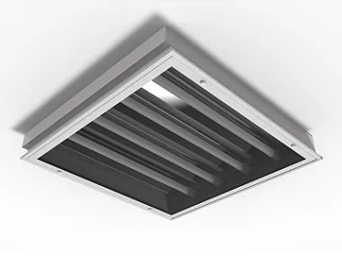 Luminária de embutir alto rendimento fechada com difusor para 4 lâmpadas 9/10W 60cm.