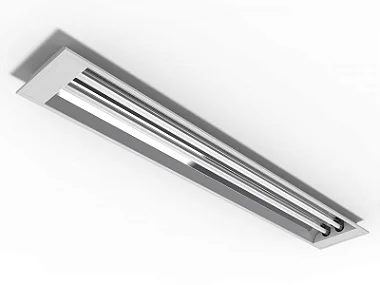 Luminária de embutir alto rendimento para 1 lâmpada T5 28/54W 120cm.