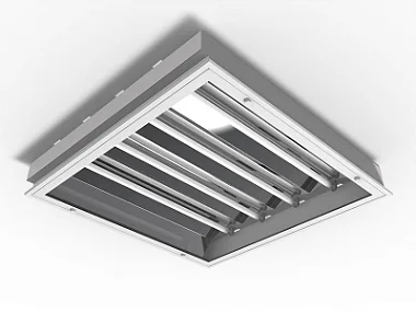 Luminária de embutir alto rendimento fechada com difusor transparente para 4 lâmpadas T5 14/24W 60cm.