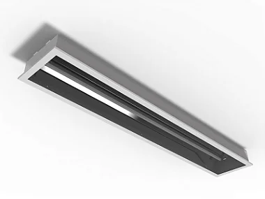 Luminária de embutir alto rendimento fechada com difusor transparente para 2 lâmpadas T5 28/54W 120cm.