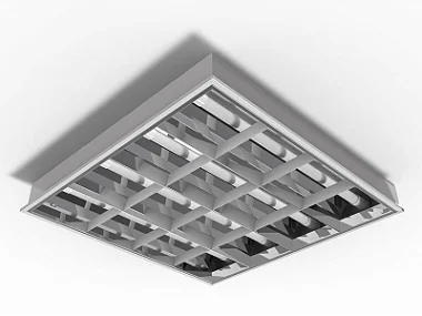 Luminária de embutir alto rendimento com aletas planas brancas para 4 lâmpadas 9/10W 60cm.