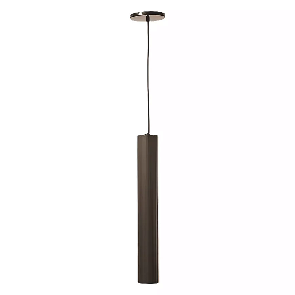 Pendente Tube Externo PAR20 49xØ7,6cm Metal Café.