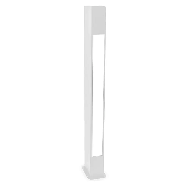 Poste Balizador Maxxi Externo 80x7x9cm Metal e Acrílico Branco.