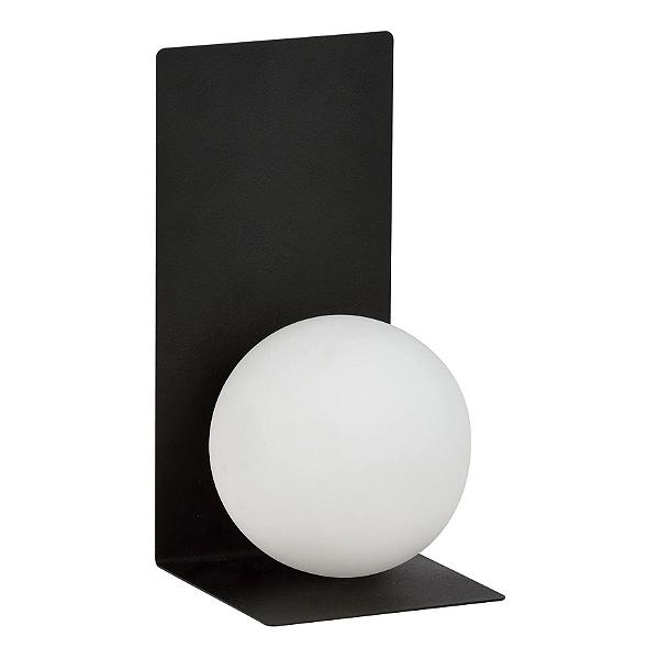 Arandela Moon Preto bivolt LED 3000K 300 x 150 x 150mm.