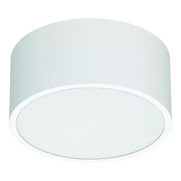 Plafon branco fosco de Sobrepor Ideia Redondo Ø19x9cm Alumínio.
