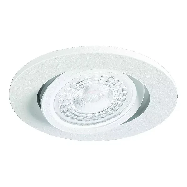 Spot de Embutir Nuru Redondo Facho Orientável Dicroica PAR16 Ø8,6x6,7cm Alumínio Branco Fosco Microtexturizado.