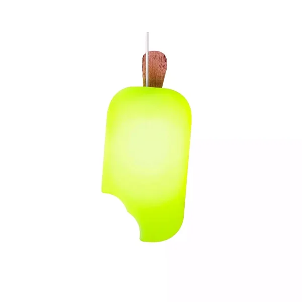 Pendente Picolé 42x18x8cm Polietileno Verde e Marrom.