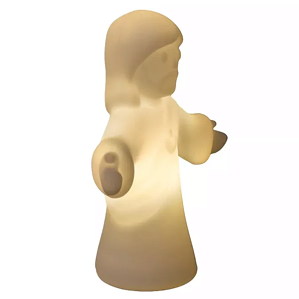 Luminária Jesus 30,5x23x12,5cm Polietileno Branco.
