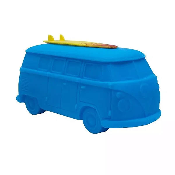 Luminária Kombi Com Prancha 15,5x13x30,5cm Polietileno Azul e Amarelo.