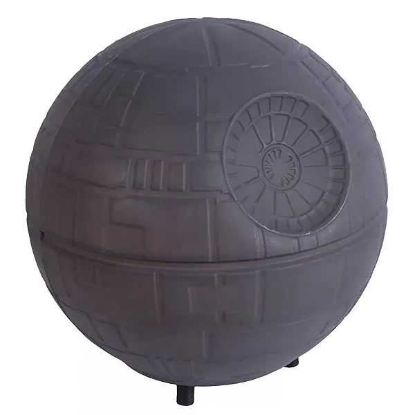 Luminária Death Star Ø28x29cm Polietileno Cinza.