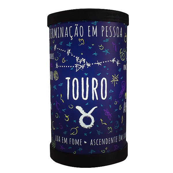 Luminária de Mesa Lumi Signo Touro 27xØ14,5cm Polipropileno Colorido.