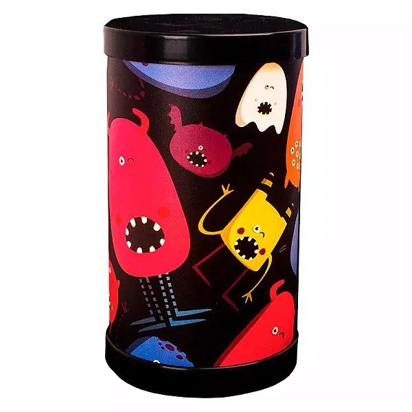 Luminária de Mesa Lumi Monstrinhos 27xØ14,5cm Polipropileno Colorido.