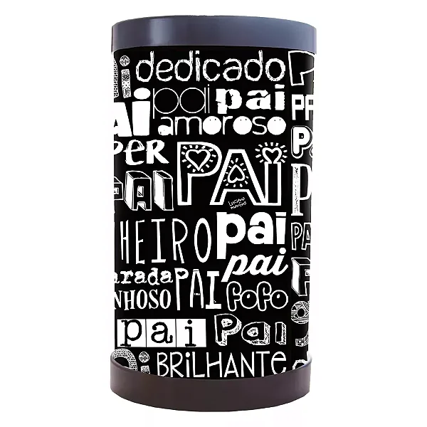Luminária de Mesa Lumi Pai 27xØ14,5cm Polipropileno Preto e Branco.