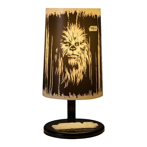 Abajur Pop Star Wars Chewbacca 29,5x14,5x15,5cm Polietileno Preto e Branco.