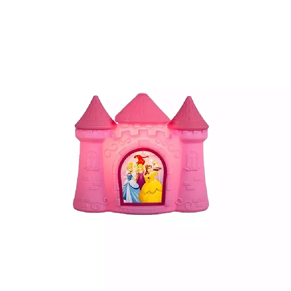 Luminária Castelo Princesas 25x29,5x14,5cm Polietileno Rosa.