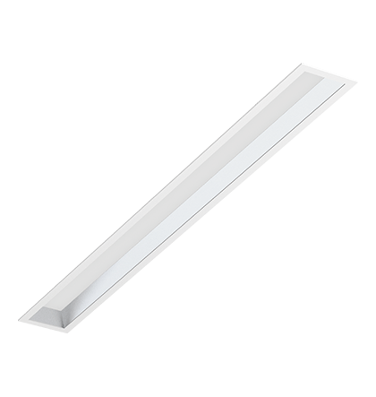 Luminária de Embutir LED Retangular linear visor recuado 5000K 35,9W Bivolt 117,1x12x6,2cm Alumínio Branco Fosco.