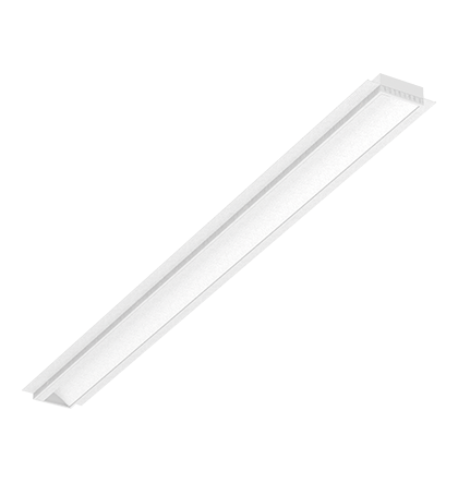 Luminária de Embutir linear LED Wamba Retangular 3000K 36,2W Bivolt 114,5x7,5x3,2cm Corpo e Refletor Branco Fosco.