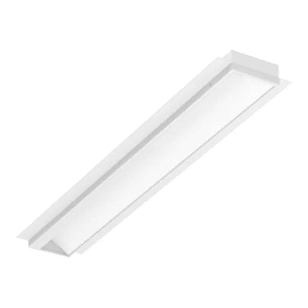 Luminária de Embutir linear LED Wamba Retangular 3000K 17,9W Bivolt 59,3x7,5x3,2cm Corpo e Refletor Branco Fosco.