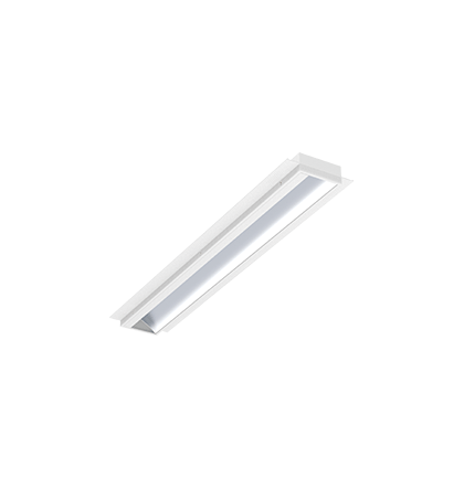 Luminária de Embutir linear LED Wamba Retangular 4000K 17,9W Bivolt 59,3x7,5x3,2cm Corpo Branco Fosco e Refletor Anodizado Acetinado.