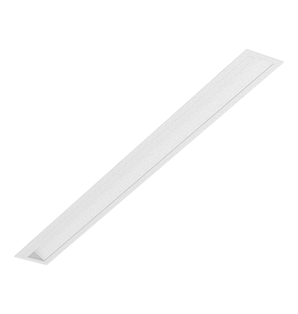 Luminária de Embutir LED aba linear com iluminação assimétrica Wamba Retangular 5000K 36,2W Bivolt 117x10x3,2cm Corpo e Refletor Branco Fosco.