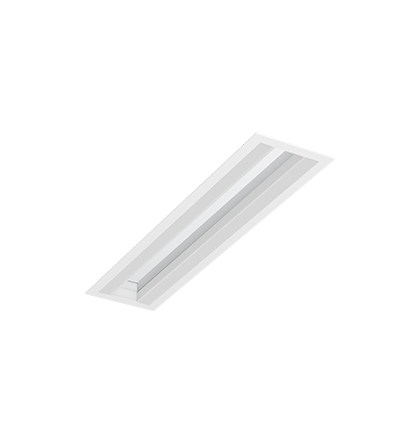 Luminária de Embutir LED Kiini Retangular 2700K 73W Bivolt 113,8x13,5x5,5cm Acrílico, Corpo Branco Fosco e Refletor Espelhado.