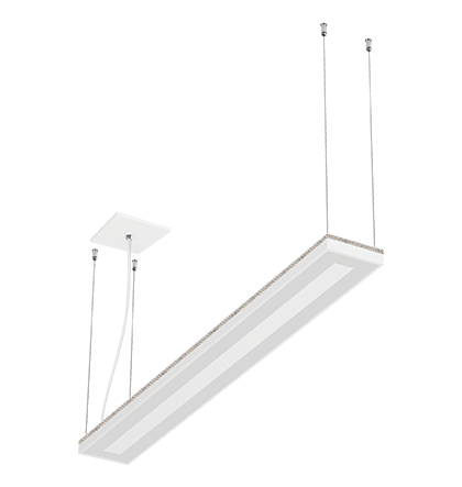Luminária pendente linear com LED Nichia integrado 5000K 71W Bivolt 115,1x13,4x3,6cm Alumínio Branco Fosco.