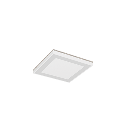 Luminária de sobrepor com LED Nichia integrado com efeito moldura de luz 5000K 36,7W Bivolt 32,8x32,8x3,6cm Alumínio Branco Fosco.