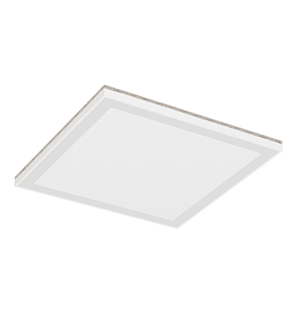 Luminária de sobrepor com LED Nichia integrado com efeito moldura de luz 5000K 73W Bivolt 59,8x59,8x3,6cm Alumínio Branco Fosco.