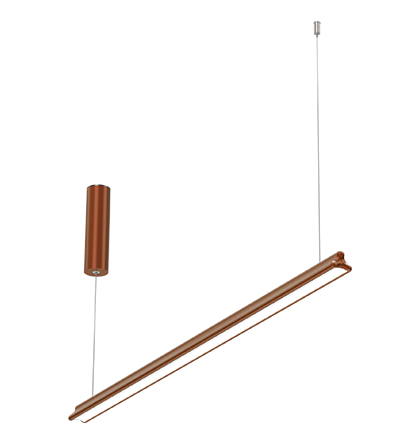 Pendente LED Jasiri Linear 4000K 36,7W Bivolt 113x4,5x3,8cm Alumínio Cobre Clássico.