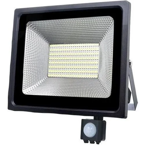 Refletor Com Sensor De Presença Led 400w Fotocélula Bivolt 6500k Preto.