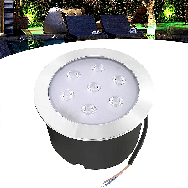 Balizador Spot Led Embutir Verde Chao Piso Jardim 7w Ip66.