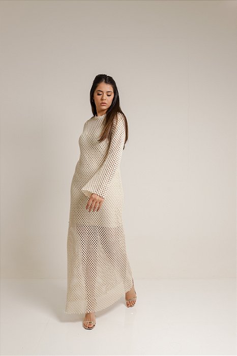 Vestido Topázio Bege
