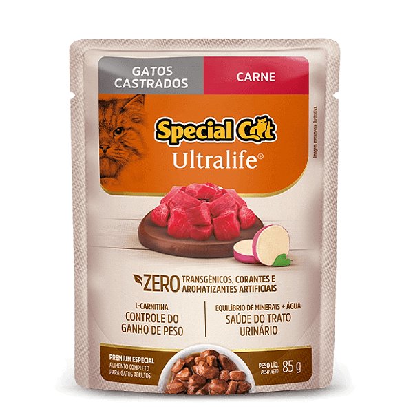 Sache Special Cat Ultralife Castrados Sabor Carne 85 G