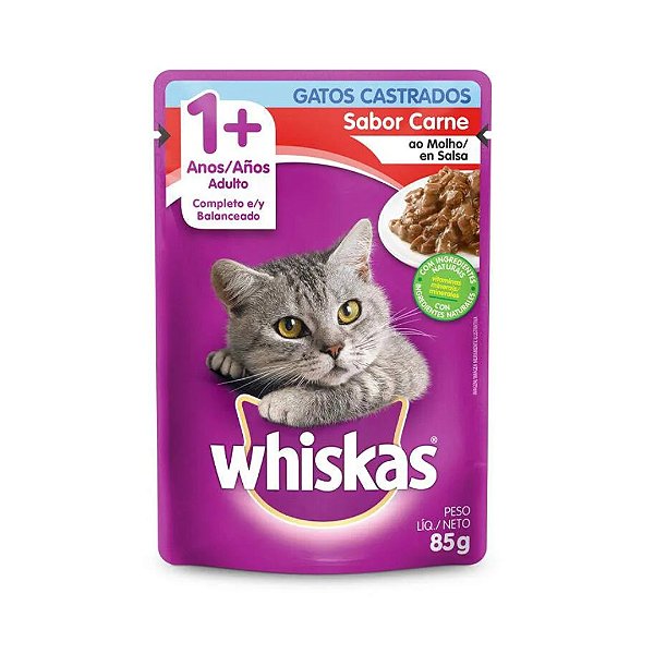 Sache Whiskas Carne Castrado 85 G