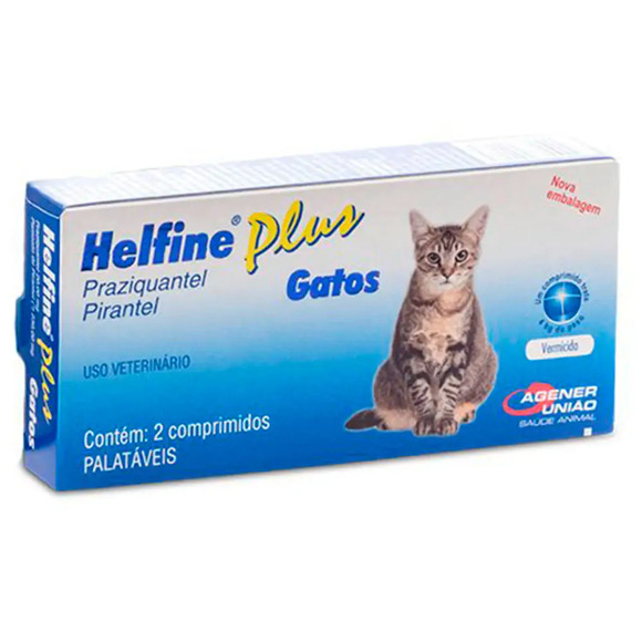 Vermífugo Helfine Plus para Gatos 2 Comprimidos
