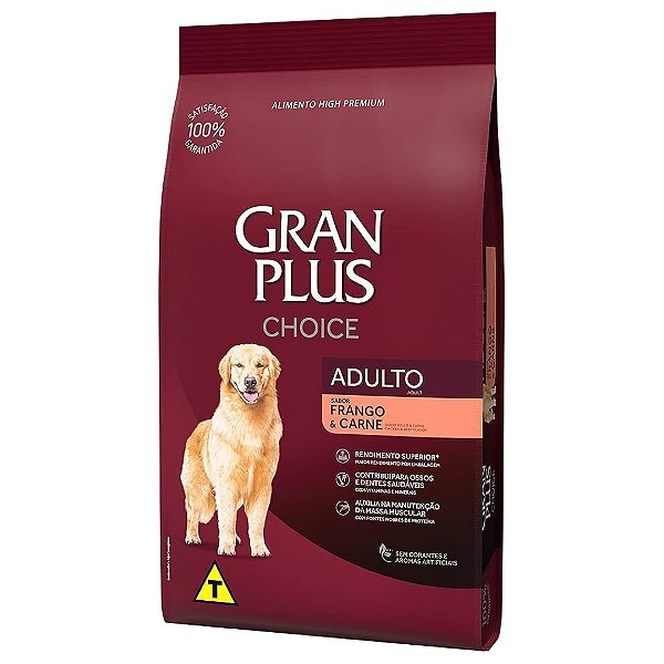 Ração Gran Plus Adulto Choice Frango Carne 15 Kg