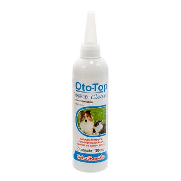 Solução para Limpeza de ouvidos Chemitec OTO-TOP para Cães e Gatos