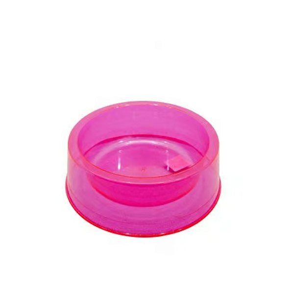 Comedouro Transparente Com Glitter Rosa Grande 1900ml