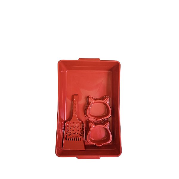 Kit Higienico Fun Cat Vermelho Twoo Pets