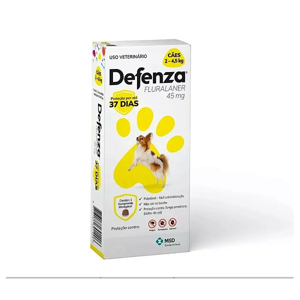 Defenza Antipulgas e Carrapatos para Cães de 2 a 4,5kg 1 comprimido