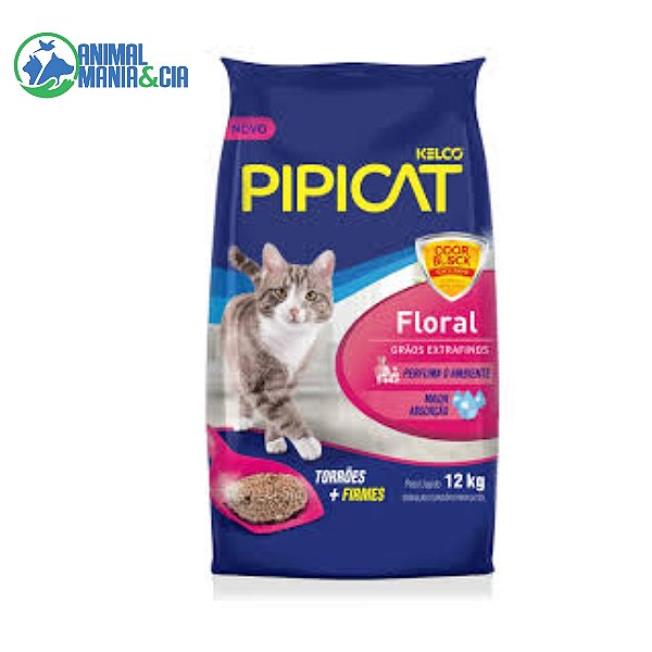 Areia Pipicat Granulado Sanitario Floral 12kg