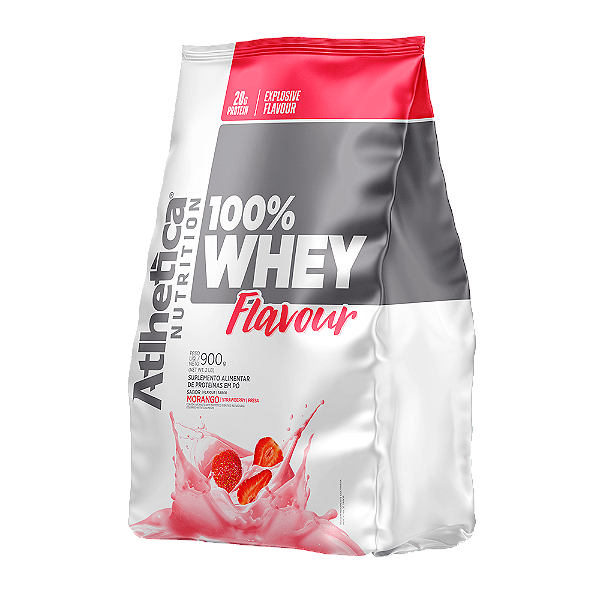 100% Whey Flavour Morango Pacote 900g