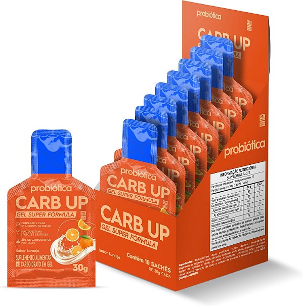 Carb Up Gel Black Probiótica - Sabor Laranja (10un x 30g)